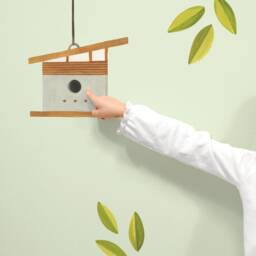 Birdhouse Add On Kit - House 5 Fabric Wall Decal Feather Mej - thumbnail 1