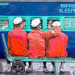 Indian Railways Art Print, Three Coolies, Vintage Train Travel - thumbnail 4