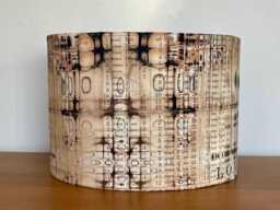 London Gridlock Fabric Lampshade For Ceiling Pendants Or Standard Table & Floor Lamps Beige Black Text Distressed - thumbnail 1