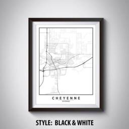 Cheyenne Wyoming Map Art Print Vintage Style Travel Poster - thumbnail 2