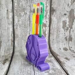 3D Printed Sighthound Pen Pot - Cute Dog Lover Desk Decor - thumbnail 2