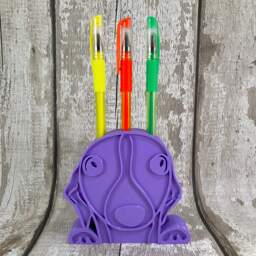3D Printed Sighthound Pen Pot - Cute Dog Lover Desk Decor