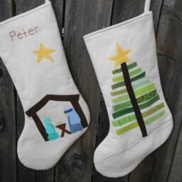 Personalized Christmas Stocking -Christmas Tree Stockings - Large Children - thumbnail 3