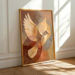 Dove in Flight Poster - Modern Digital Artwork - Art Lovers Gift, Bedroom Decor - Poster Only - thumbnail 2