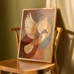 Dove in Flight Poster - Modern Digital Artwork - Art Lovers Gift, Bedroom Decor - Poster Only - thumbnail 3