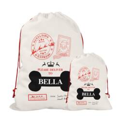 Personalised Christmas Sack For Dogs - Custom Pet Stocking Dog Sacks, Sacks Paws Postal - thumbnail 3