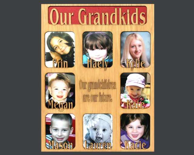 9 To 12 Grandkids Names Mat Insert - Only For 11x14 Picture Frame - Gifts Great Grandparents Grandchildren Personalized Customized - image 1