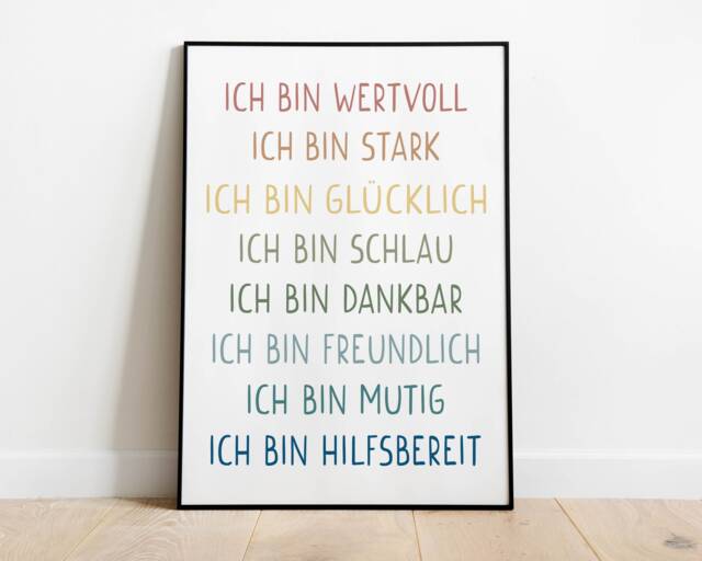 Affirmation Poster A4 - Posters For Children Positive Beliefs Encouragement Gift - image 1