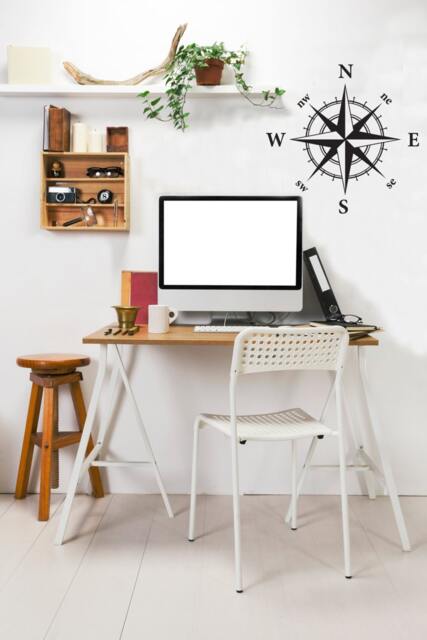 "Compass Rose Wall Decal - Nautical Home Decor Vinyl Sticker - 23"" X 23" - image 1