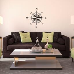 "Compass Rose Wall Decal - Nautical Home Decor Vinyl Sticker - 23"" X 23" - thumbnail 3