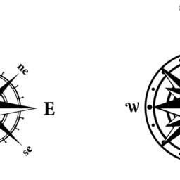 "Compass Rose Wall Decal - Nautical Home Decor Vinyl Sticker - 23"" X 23" - thumbnail 2