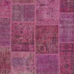 5' X 8' Pink Turkish Patchwork Rug Hand-Knotted Wool Carpet - thumbnail 4