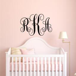 Personalized Monogram Wall Decal Custom Initials Nursery Decor P3 - thumbnail 2