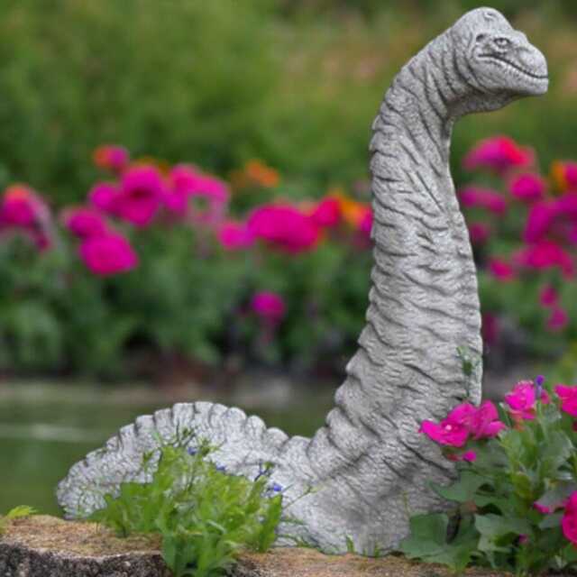 Concrete Long Neck Dinosaur Statue Stone Brontosaurus Figurine Outdoor Garden Sculpture Cement Home Decor Yard Ornament Dino Lover Gift - image 1