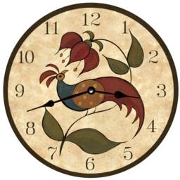 Peafowl Clock - Folk Bird - thumbnail 1