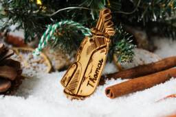 Personalised Golfer Christmas Ornament Caddy Golf Bag Wood Custom Bauble Laser Engrave Rustic Wooden Name Tree Decoration Irish - thumbnail 1
