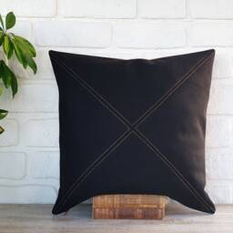 Black Cross Design Pillow Cover Modern Home Decor - 16'' X 16'' - thumbnail 4