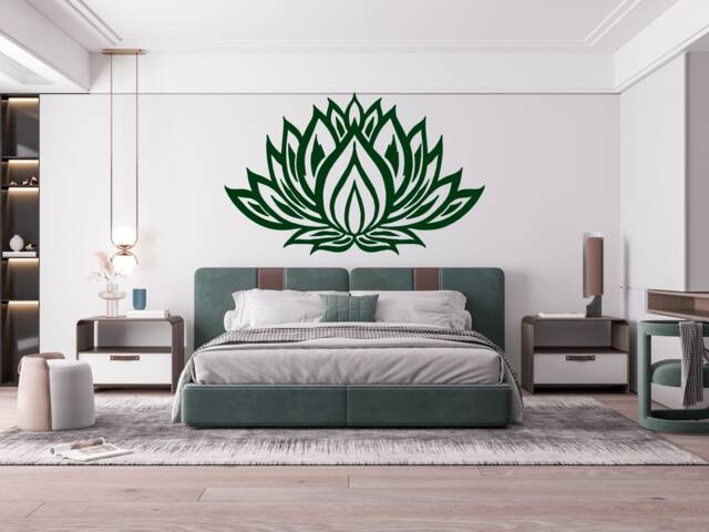 Lotus Flower Wall Decal Bohemian Yoga Studio Vinyl Sticker - image 1