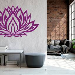 Lotus Flower Wall Decal Bohemian Yoga Studio Vinyl Sticker - thumbnail 3