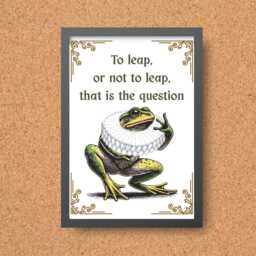 Shakespeare Frog A4 Print, High Quality Wall Art, Home Bar Funny Poster, Quirky Decor, Hamlet To Be Or Not - thumbnail 3