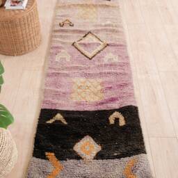 Moroccan Runner Rug 2x10 Ft, Vintage Berber Runner, Handwoven Wool Rug, Tribal Bohemian Hallway 75x316 cm - thumbnail 2