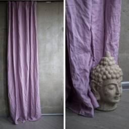 Purple Linen Curtains, Custom Lilac Curtain Panels, Natural Drapes, Organic Window Treatment - thumbnail 2