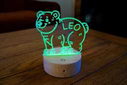 Bear Night Light With Custom Name/Personalized Kids Forest Animals Birthday Gift