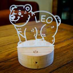 Bear Night Light With Custom Name/Personalized Kids Forest Animals Birthday Gift - thumbnail 2