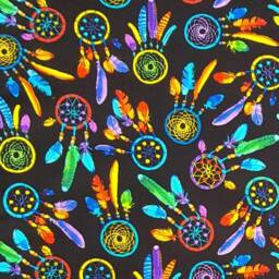 Dreamcatchers + Feathers in Bright & Vibrant Colours Designer Cushion Cover Fits An 18 - thumbnail 3