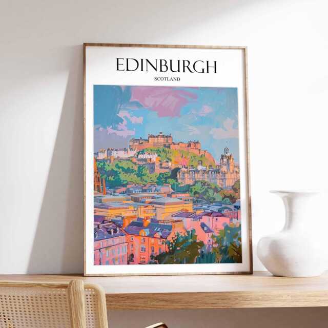 Edinburgh Travel Poster Botanical Scotland Art Print - image 1