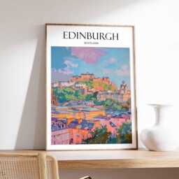 Edinburgh Travel Poster Botanical Scotland Art Print - thumbnail 1