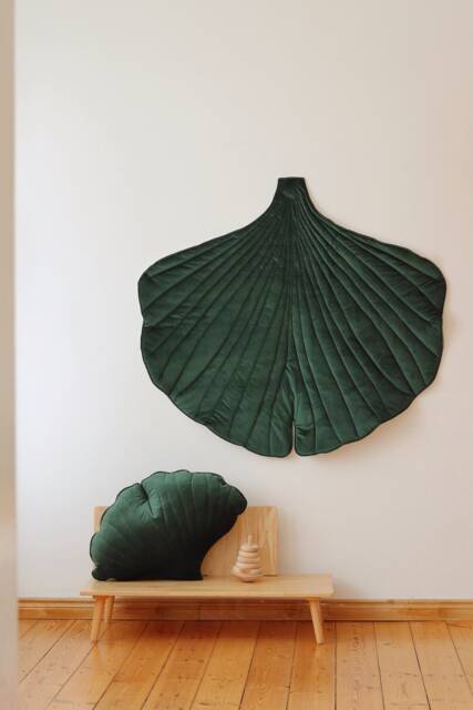 "Velvet Ginkgo Leaf Mat ""Green" - image 1