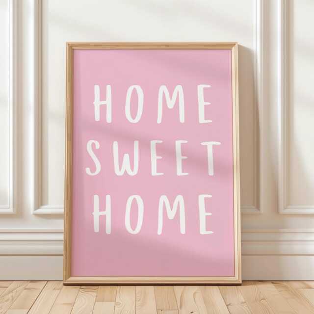 Home Sweet Print Pink Daily Affirmations, Minimalist Wall Art - image 1