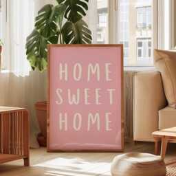 Home Sweet Print Pink Daily Affirmations, Minimalist Wall Art - thumbnail 2