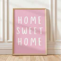 Home Sweet Print Pink Daily Affirmations, Minimalist Wall Art - thumbnail 1