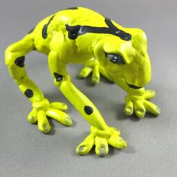 Hand Painted River Stone Frog Sculpture, Signed G. Negret - thumbnail 2