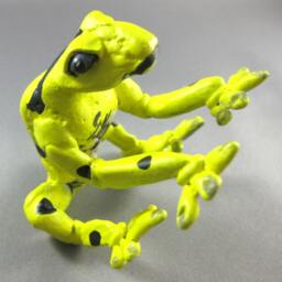 Hand Painted River Stone Frog Sculpture, Signed G. Negret - thumbnail 3