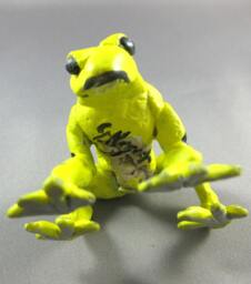 Hand Painted River Stone Frog Sculpture, Signed G. Negret