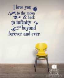 Moon & Back Nursery Wall Decal Space Quote Decor