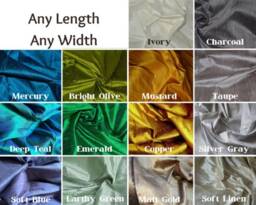 Green Colored Silk Drapes in Rich Raw/Dupioni - thumbnail 2