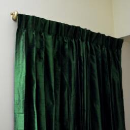 Green Colored Silk Drapes in Rich Raw/Dupioni - thumbnail 3
