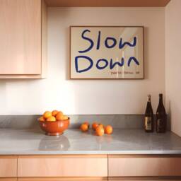 Slow Down Unframed Print - Positive Poster Wall Art Hand Drawn Uplifting Mental Health Aesthetic Horizontal - thumbnail 1