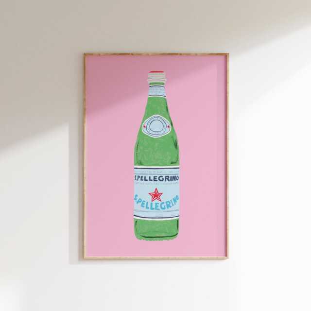 Sparkling Water Wall Artwork - San Pellegrino Lover Drinks Drink Art Kitchen Home Decor Poster Gift Idea - image 1