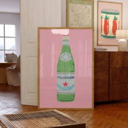 Sparkling Water Wall Artwork - San Pellegrino Lover Drinks Drink Art Kitchen Home Decor Poster Gift Idea - thumbnail 2