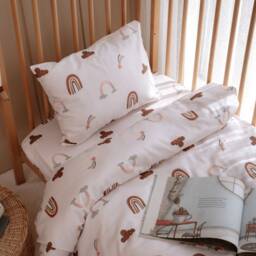 Rainbow Duvet Cover Set, Crib Baby Bedding, Boho Nursery Toddler Twin Size Bed Sheets - thumbnail 2