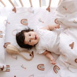 Rainbow Duvet Cover Set, Crib Baby Bedding, Boho Nursery Toddler Twin Size Bed Sheets - thumbnail 3