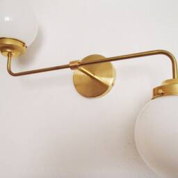 Brass Wall Lighting - Modern Sconce Contemporary Globe Shade Offset Bathroom Light Vanity Living Room Hallway Ul Listed - thumbnail 2