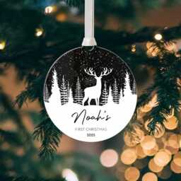 Personalised Baby's First Christmas Ornament Acrylic Mirror Bauble - thumbnail 2