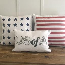 American Flag Pillow Cover Set - Linen 4Th Of July Decor - thumbnail 2