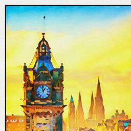 Edinburgh Princes Street Print, Poster, Balmoral Hotel, Scottish Wall Art - thumbnail 3